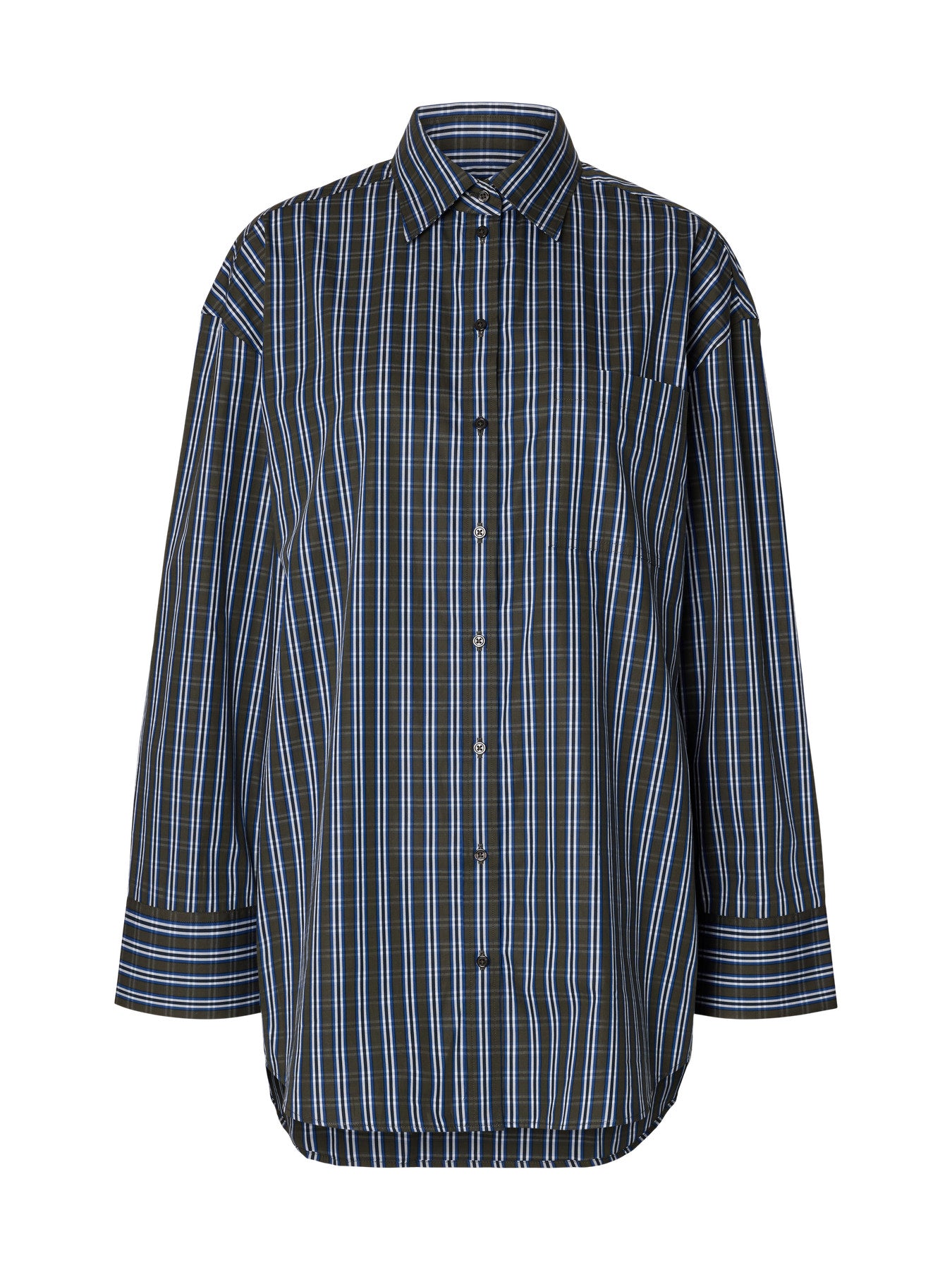 Selected Femme Eden Oversized LS Pocket Shirt - Peat Check