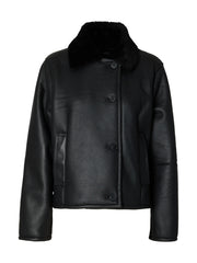 Selected Femme Nara Shearling Jacket - Black