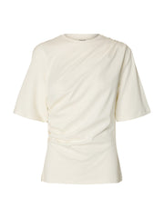 Selected Femme Taj Light Twist Tee - Egret