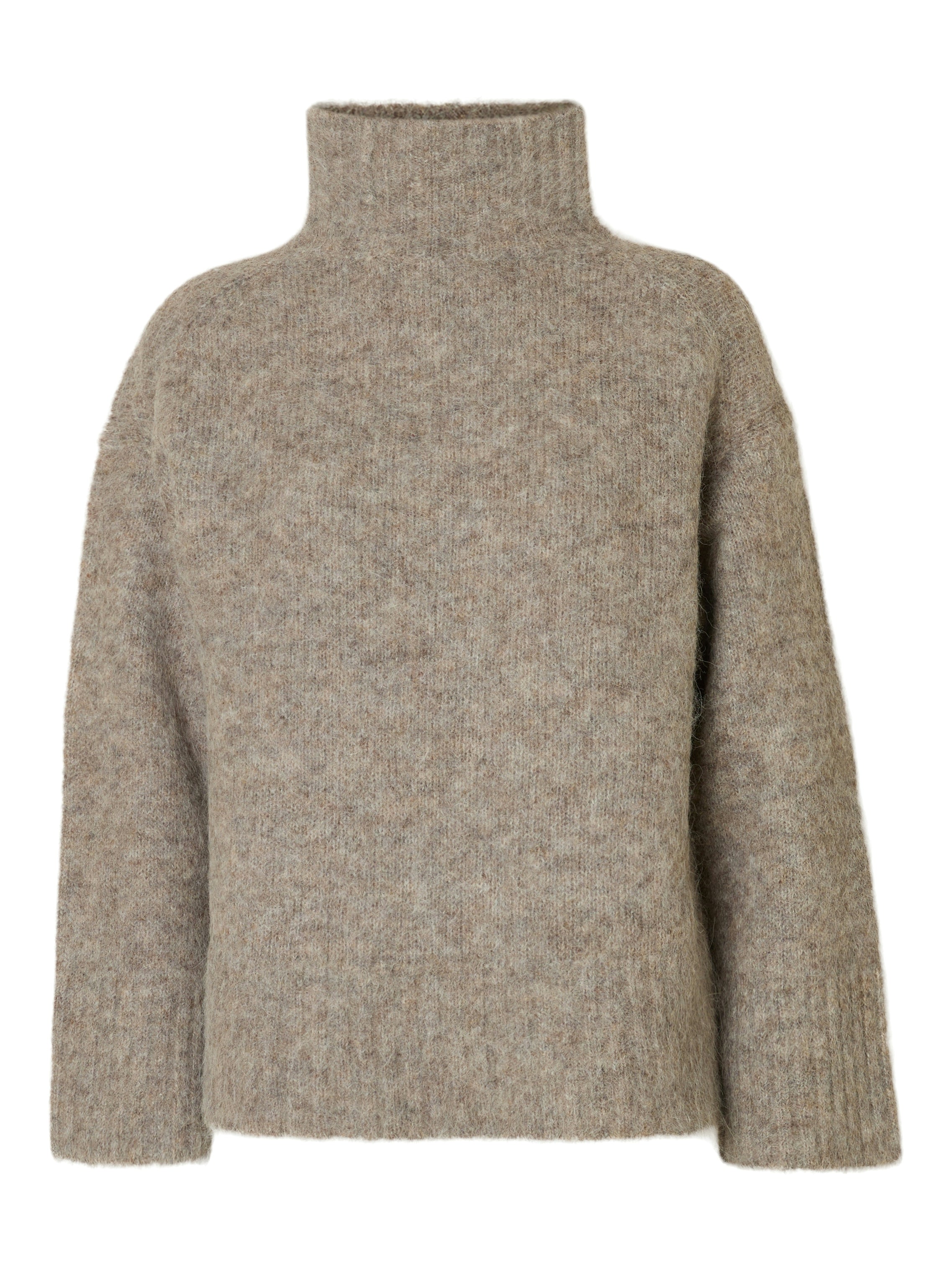 Selected Femme Gabriella Knit High Neck - Steel Gray Melange