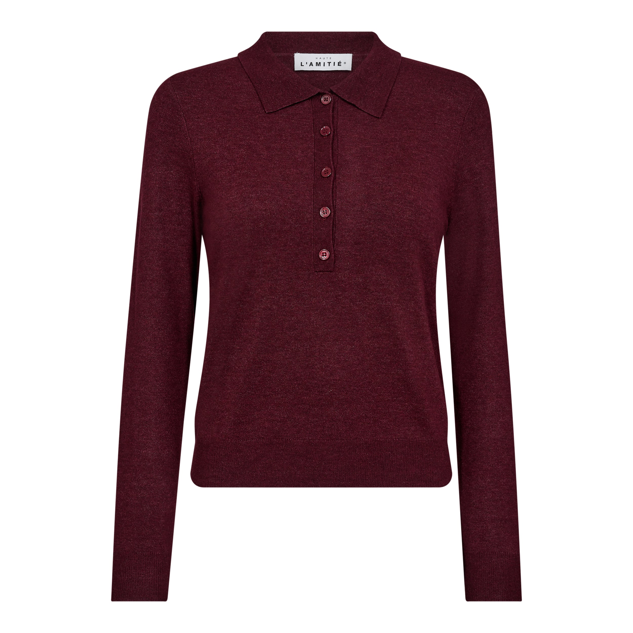 l'Haute Amitié Premiere LS Polo Knit - Amarone