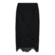 l'Haute Amitié Curvey Lace Hem Pencil Skirt - Black
