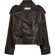 Haute l'Amitié Leather Trench Jacket - Mocca