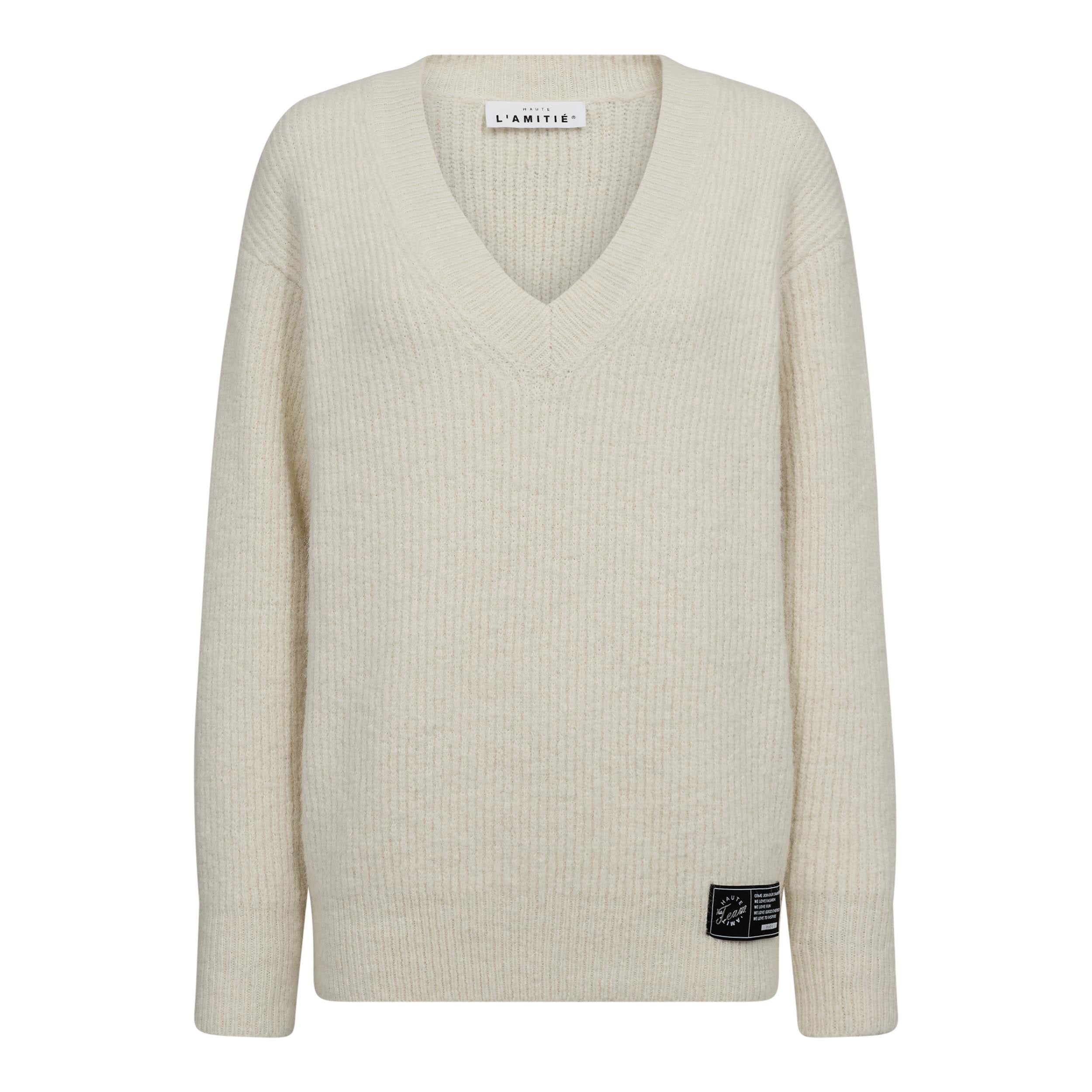 l'Haute Amitié Blossom V-Knit - Off-White Melange