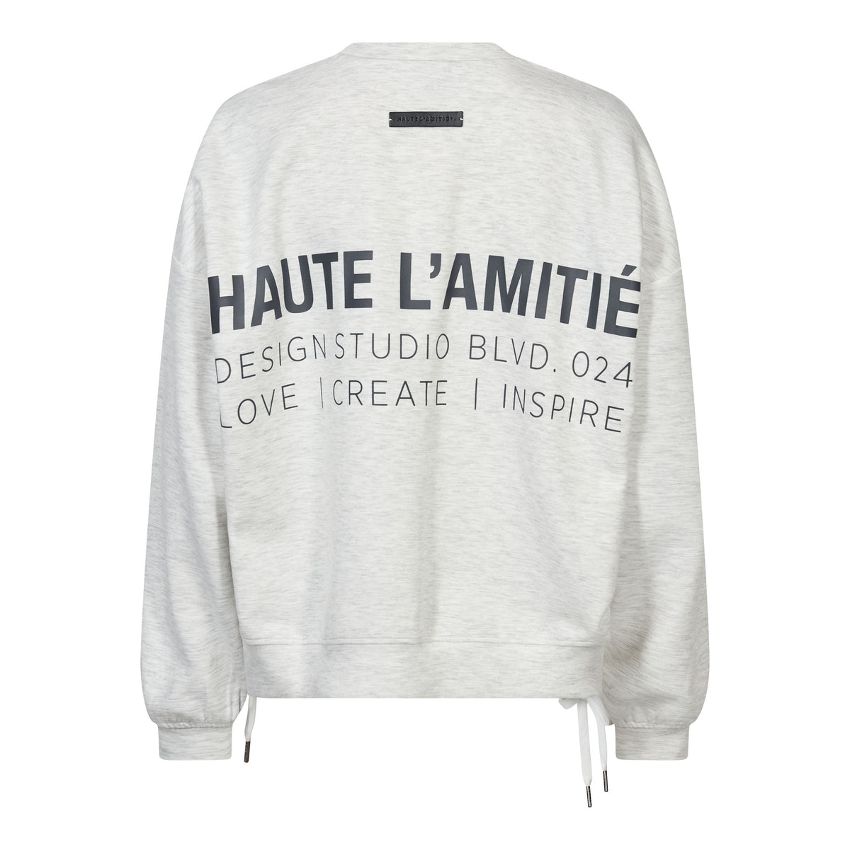 Haute l'Amitié New Studio Tie Sweat - Pearl Melange/Antracit Print