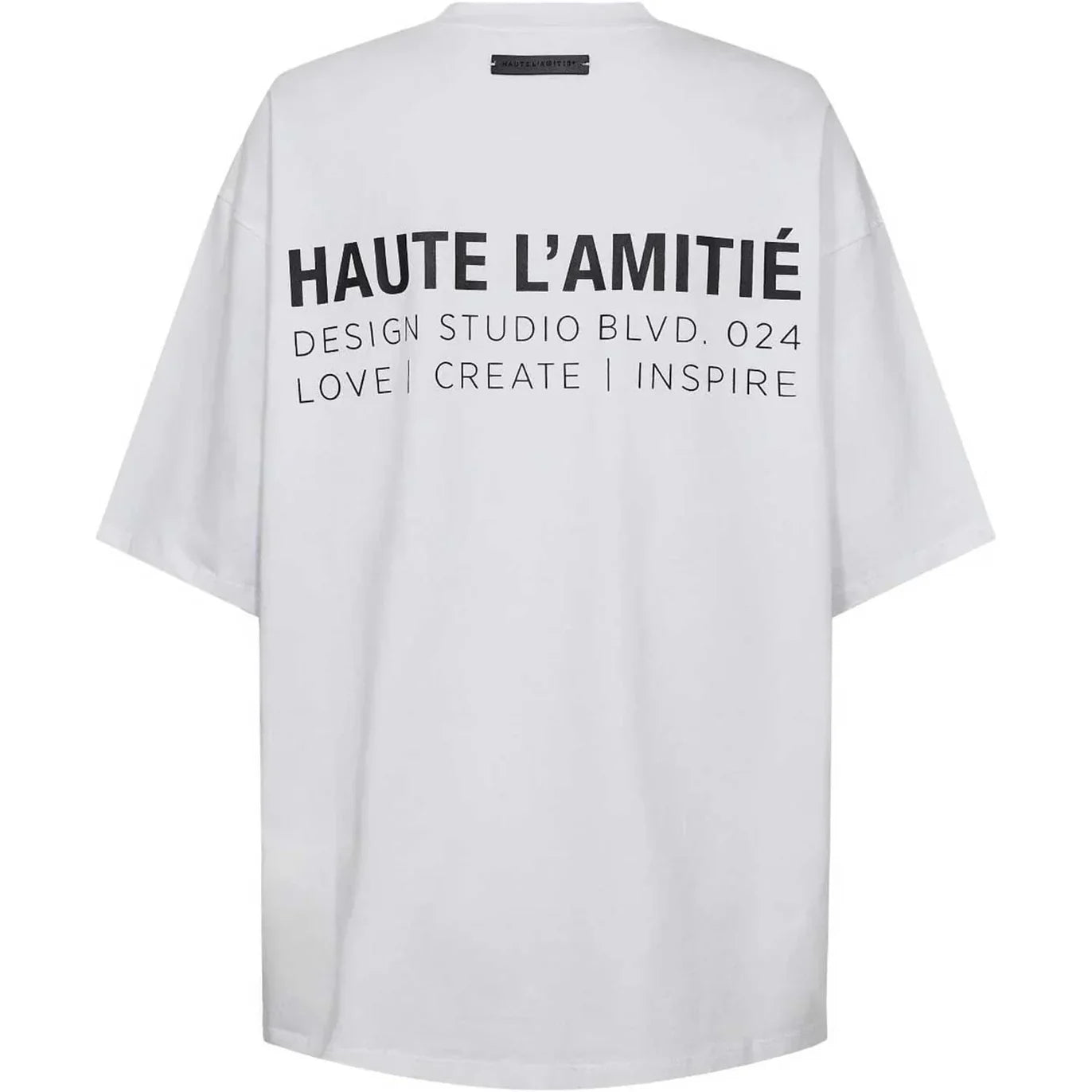 l'Haute Amitié Black Logo Loose Tee - White/Black Print