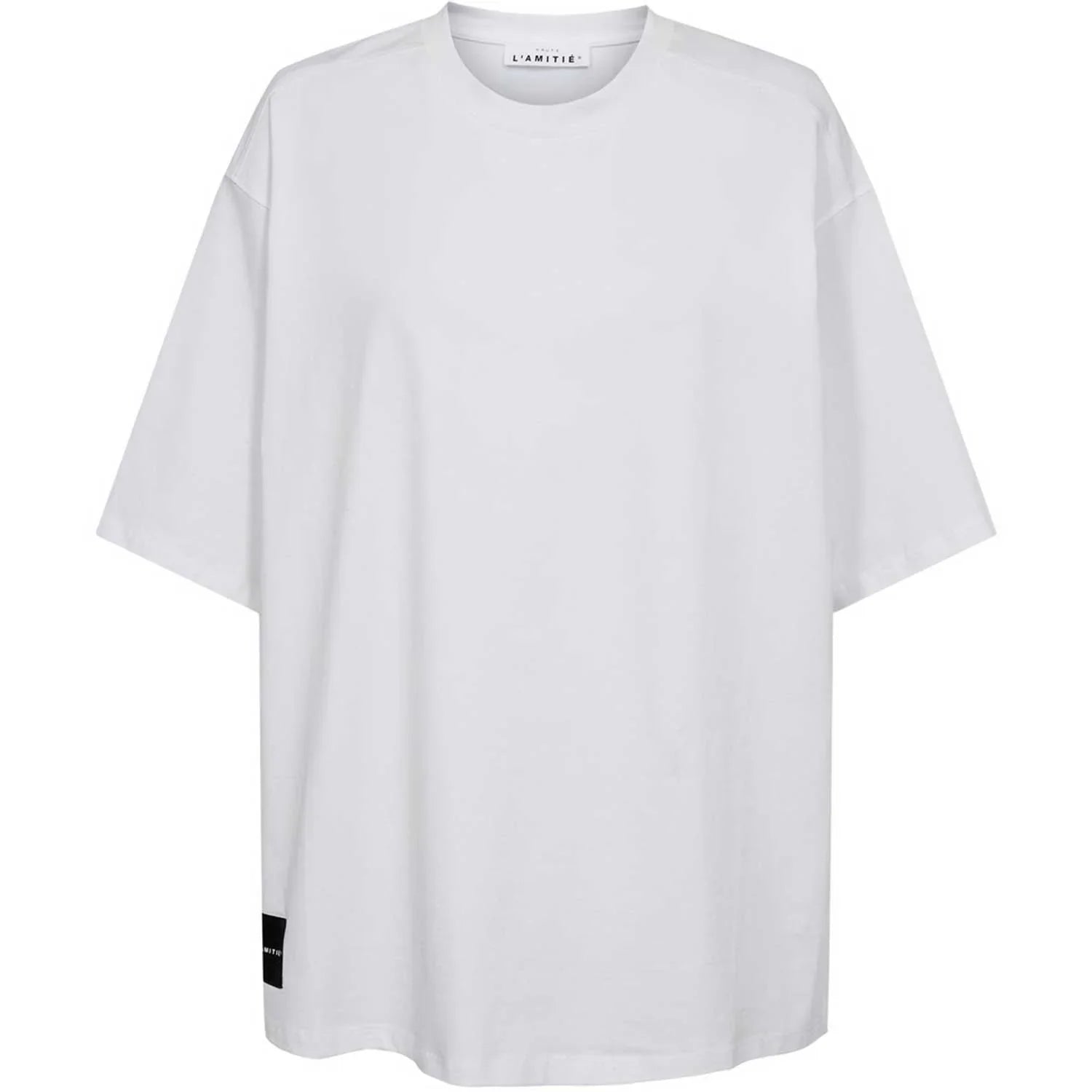 l'Haute Amitié Black Logo Loose Tee - White/Black Print