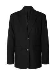 Selected Femme Oversized Mara Wool Blend Blazer - Black