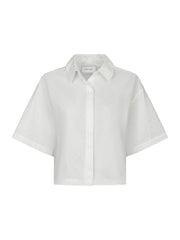 Neo Noir Jasie Poplin Stone Shirt - White