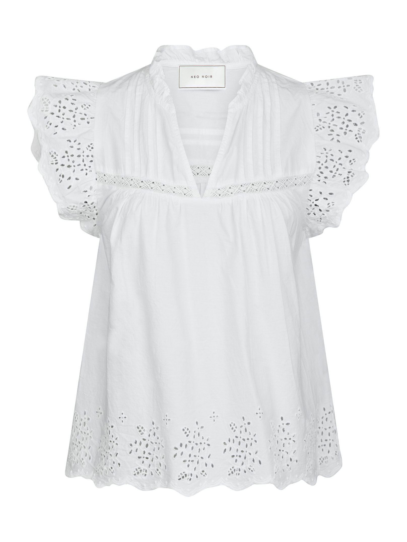 Neo Noir Kyoti Embroidery Top - White