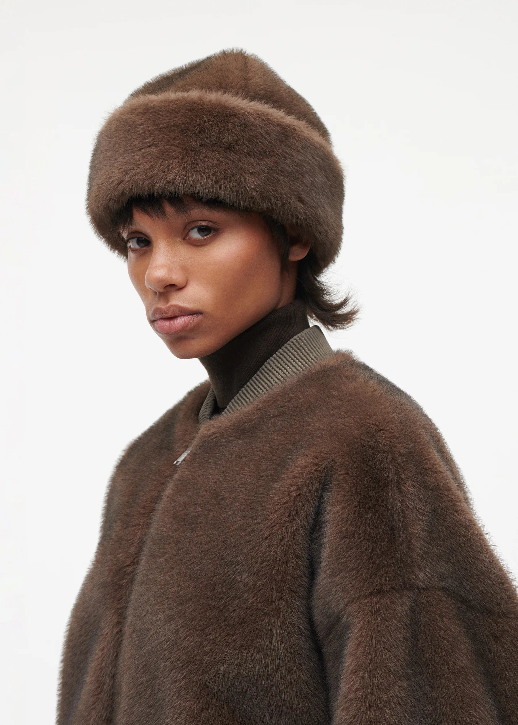 Studio Ar Enola Hat Faux Mink - Choco