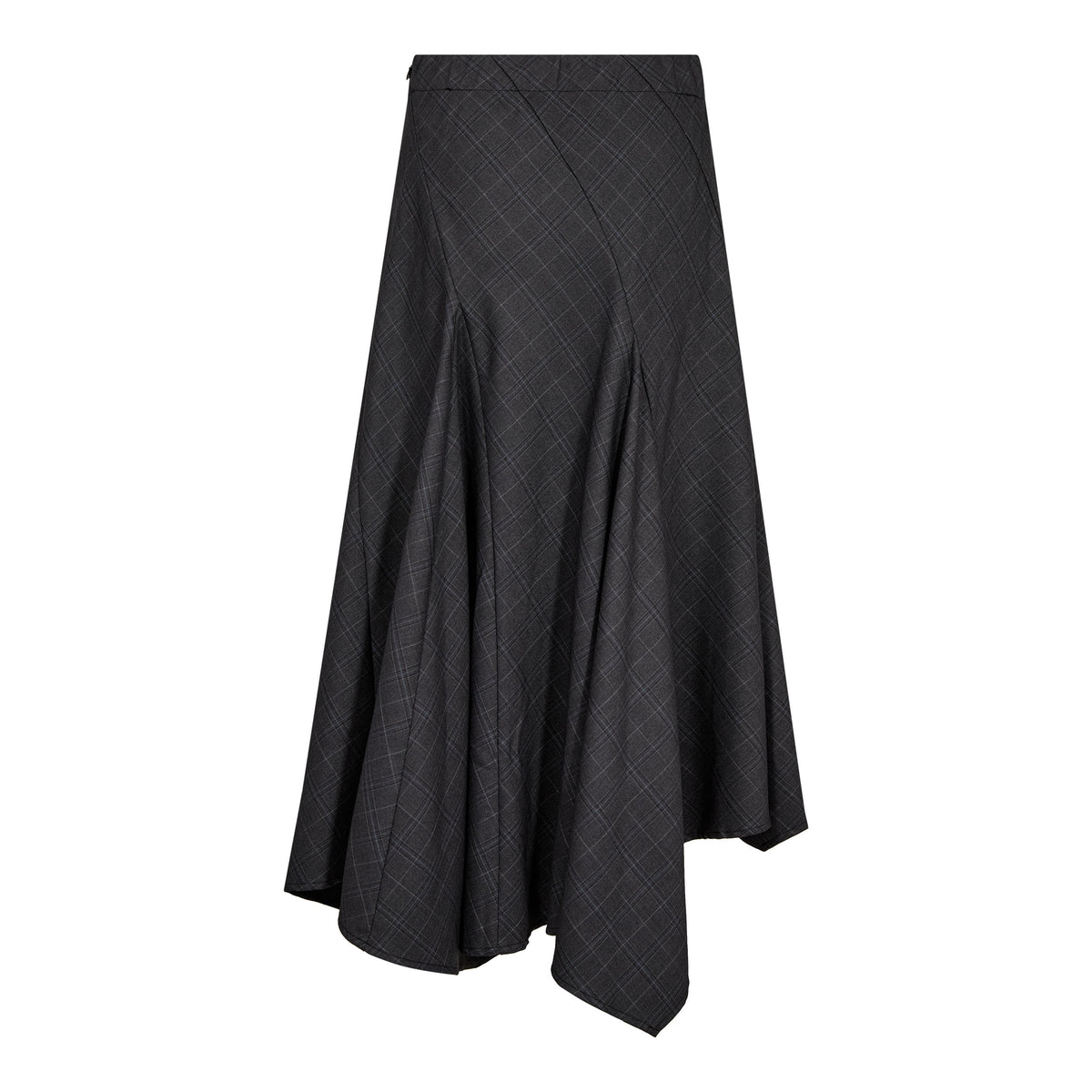 Co'couture Elora Check Asym Skirt - Dark Grey