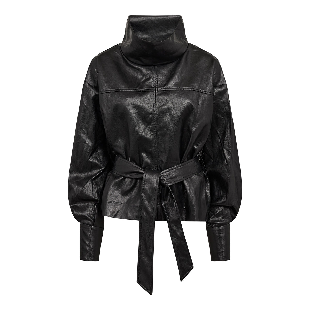 Co'couture Gitt Funnel Neck Blouse - Black
