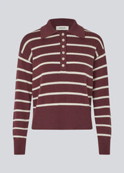 Modström Malva Stripe Polo - Andorra Soft White Stripe