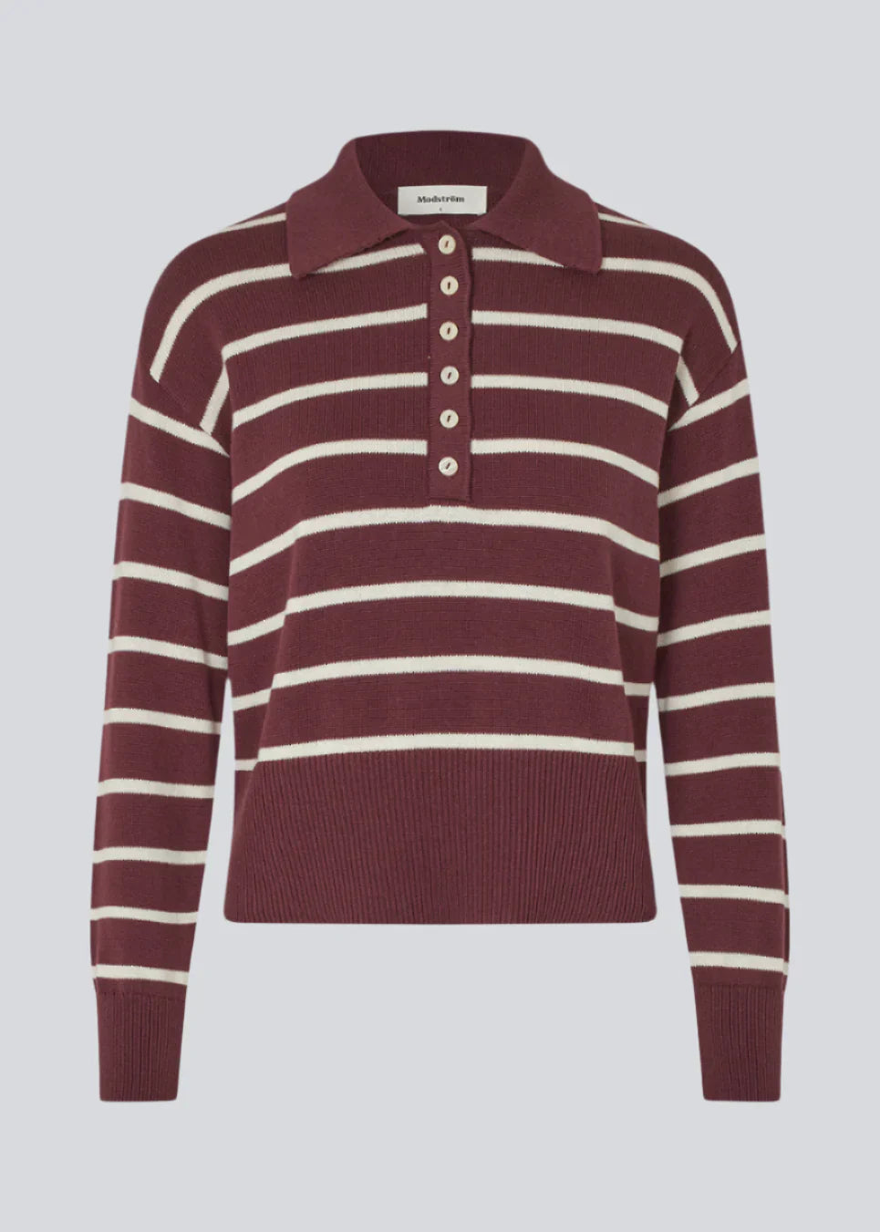 Modström Malva Stripe Polo - Andorra Soft White Stripe