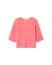 American Vintage Nenybay Pullover - Orange Fluo Raye Hibiscus