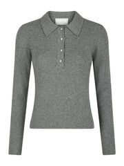 Neo Noir Panama Knit Blouse - Dark Grey Melange