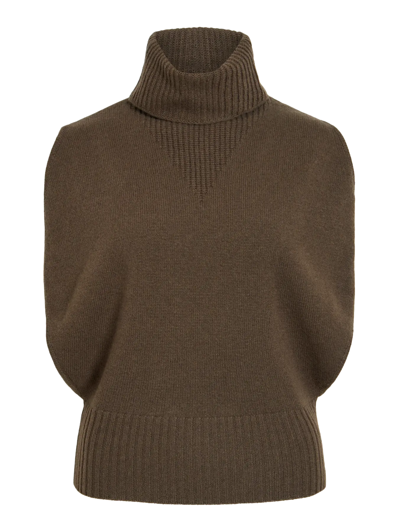 Rouge Edit Cleo Roll Neck Knit Vest - Canteen
