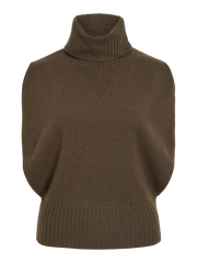 Rouge Edit Cleo Roll Neck Knit Vest - Canteen