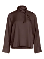 Rouge Edit Aspen High Neck Top - Seal Brown