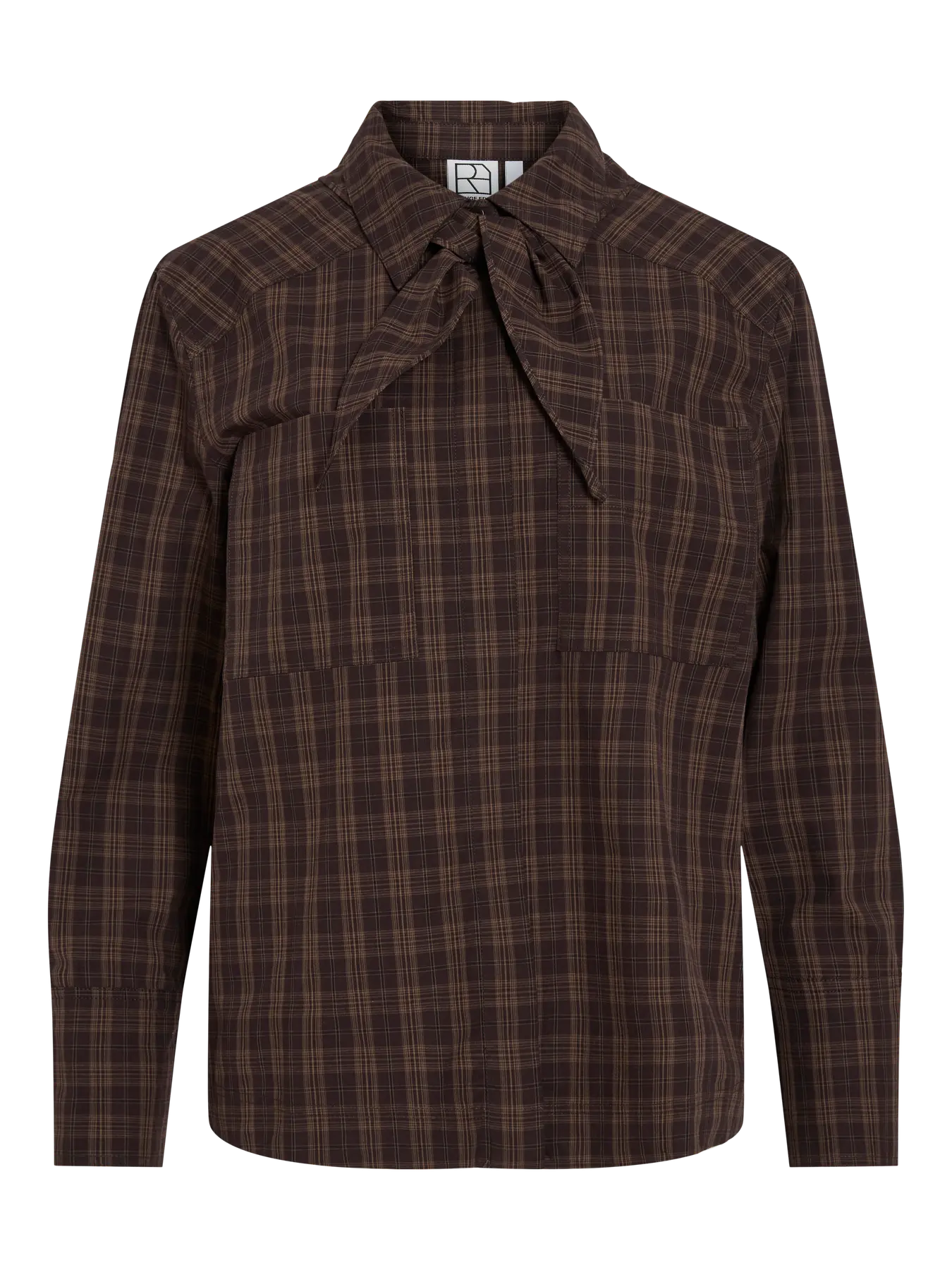 Rouge Edit Rona LS Oversized Shirt - Seal Brown Fields Of Rye