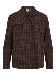 Rouge Edit Rona LS Oversized Shirt - Seal Brown Fields Of Rye