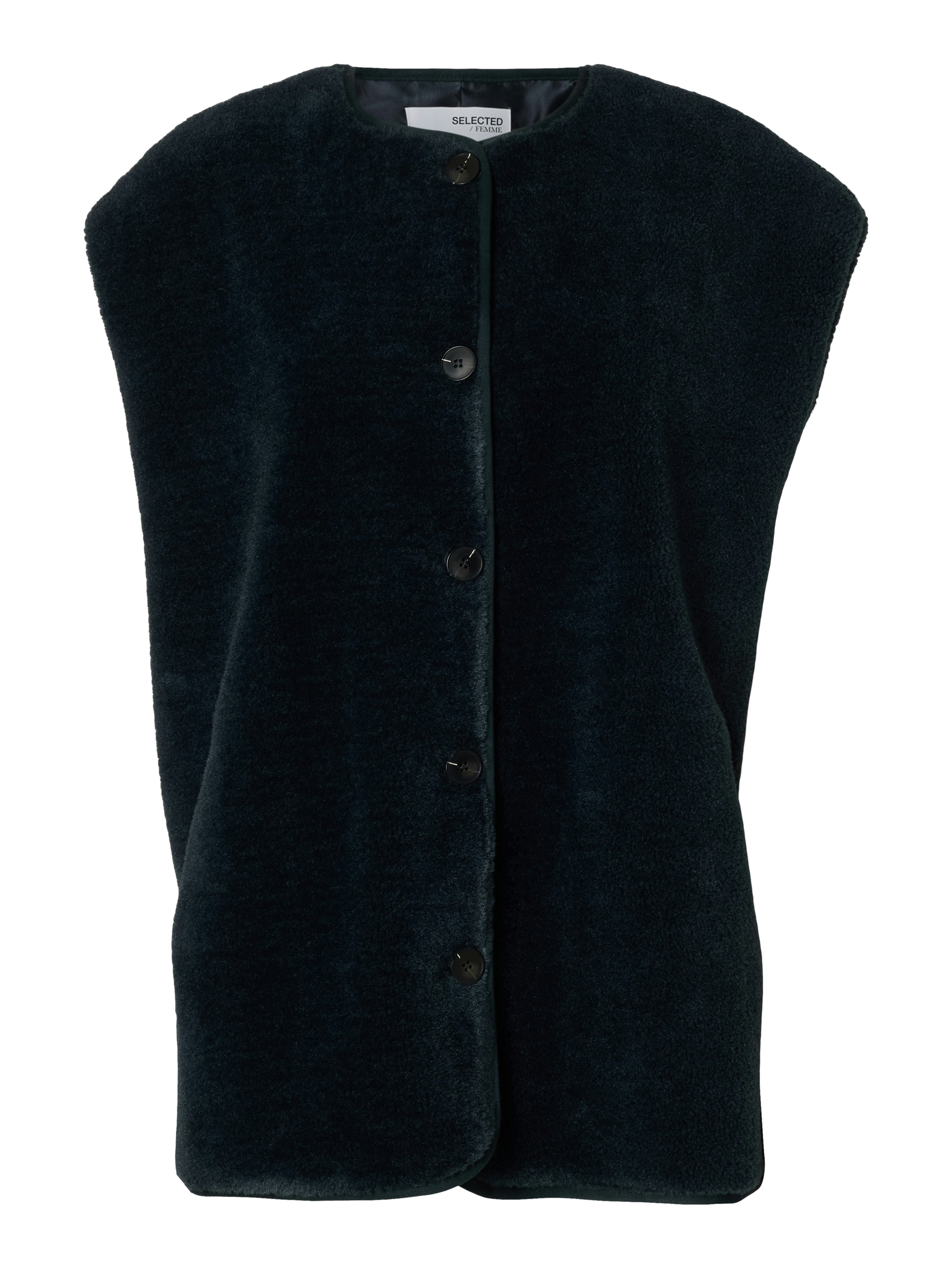 Selected Femme Smilla Teddy Vest - Dark Sapphire