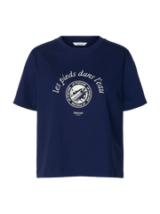 Selected Femme Elisa SS Tee - Ocean Cavern Egret