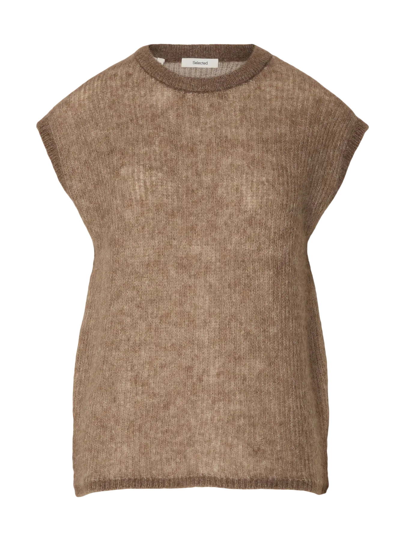 Selected Femme Lulu Loose Knit - Chocolate Chip Pure Cashmere