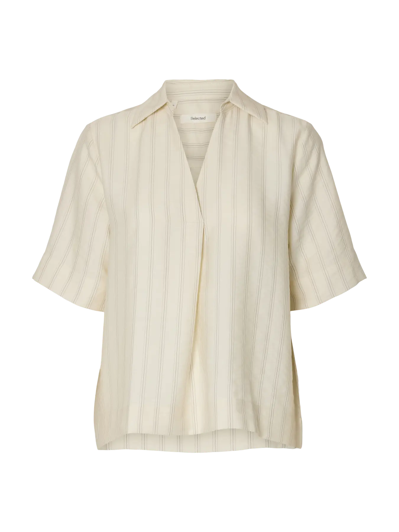 Selected Femme Marie 2/4 Top - Egret Stripes