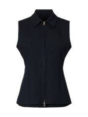 Selected Femme Rita Sleeveless Zip Vest - Dark Sapphire Melange