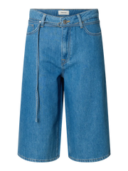 Selected Femme Tenna Bermuda Denim Shorts - Medium Blue Denim