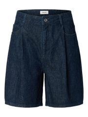 Selected Femme Hanny Mini Denim Shorts - Dark Blue Denim