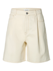 Selected Femme Wide Tenna Denim Shorts - Egret