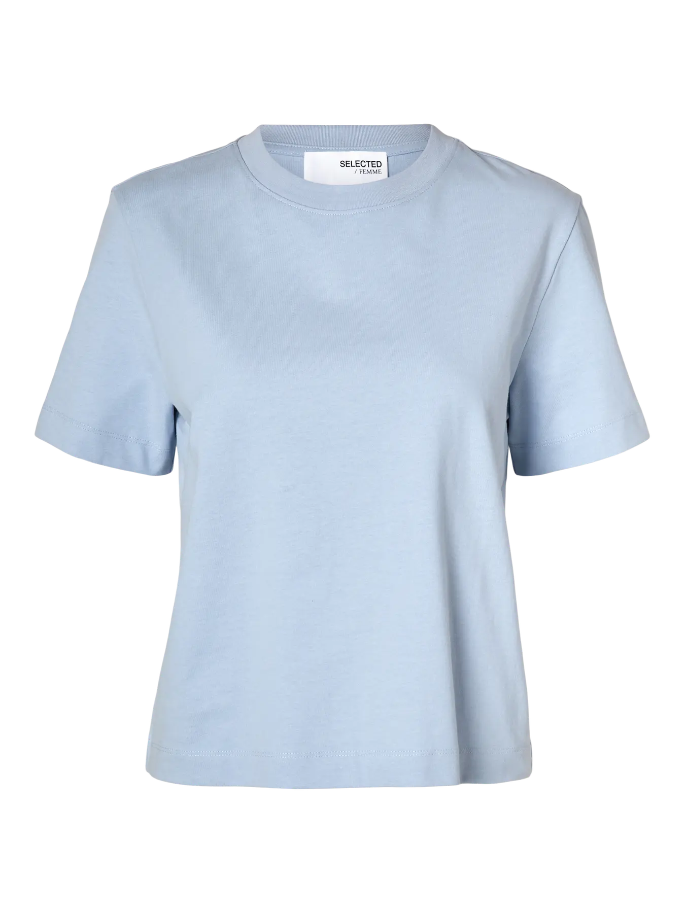 Selected Femme Essential LS Boxy Tee - Cashmere Blue