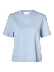 Selected Femme Essential LS Boxy Tee - Cashmere Blue