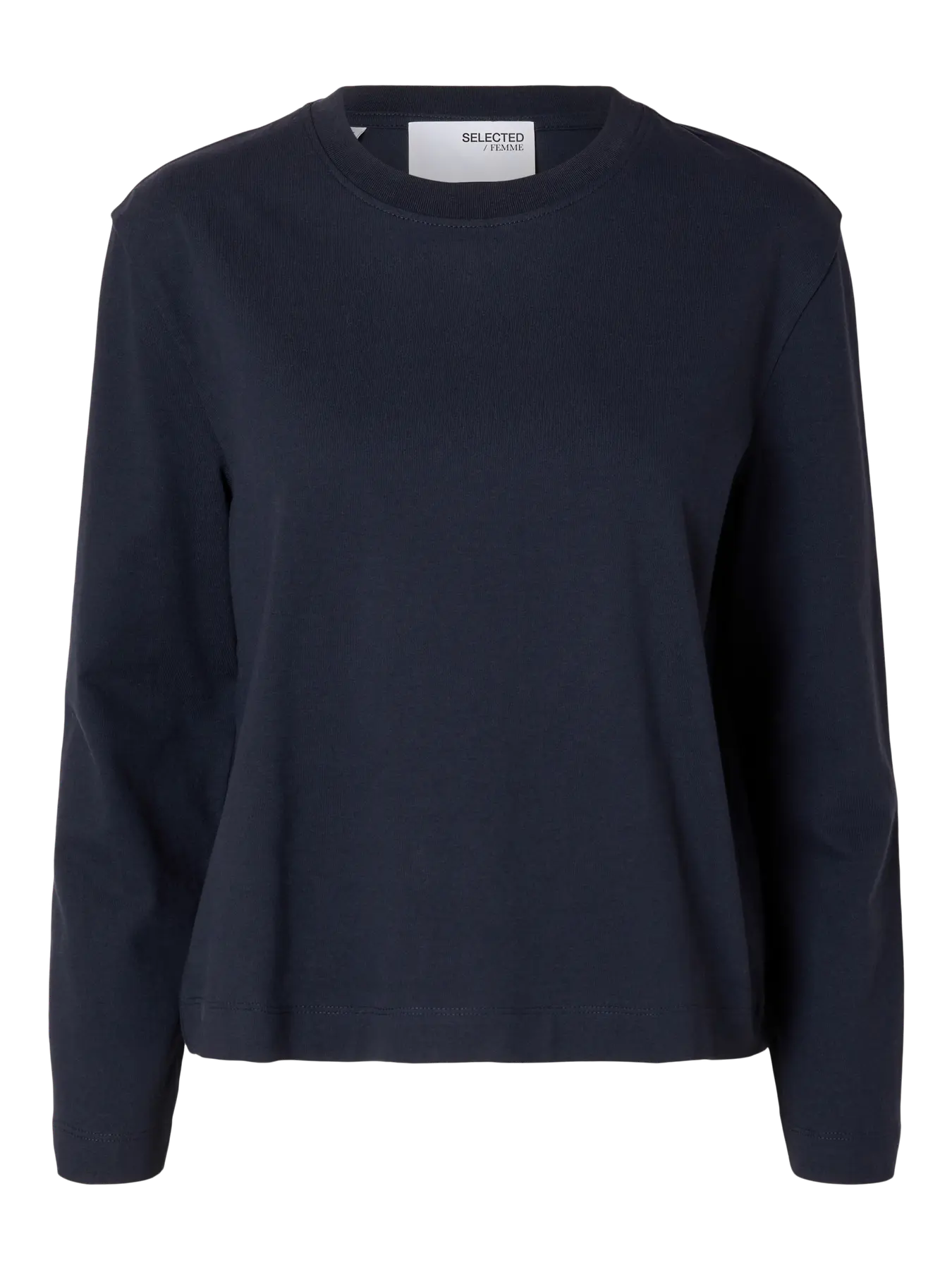 Selected Femme Essential LS Boxy Tee - Dark Sapphire
