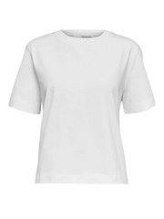 Selected Femme Essential LS Boxy Tee - Bright White