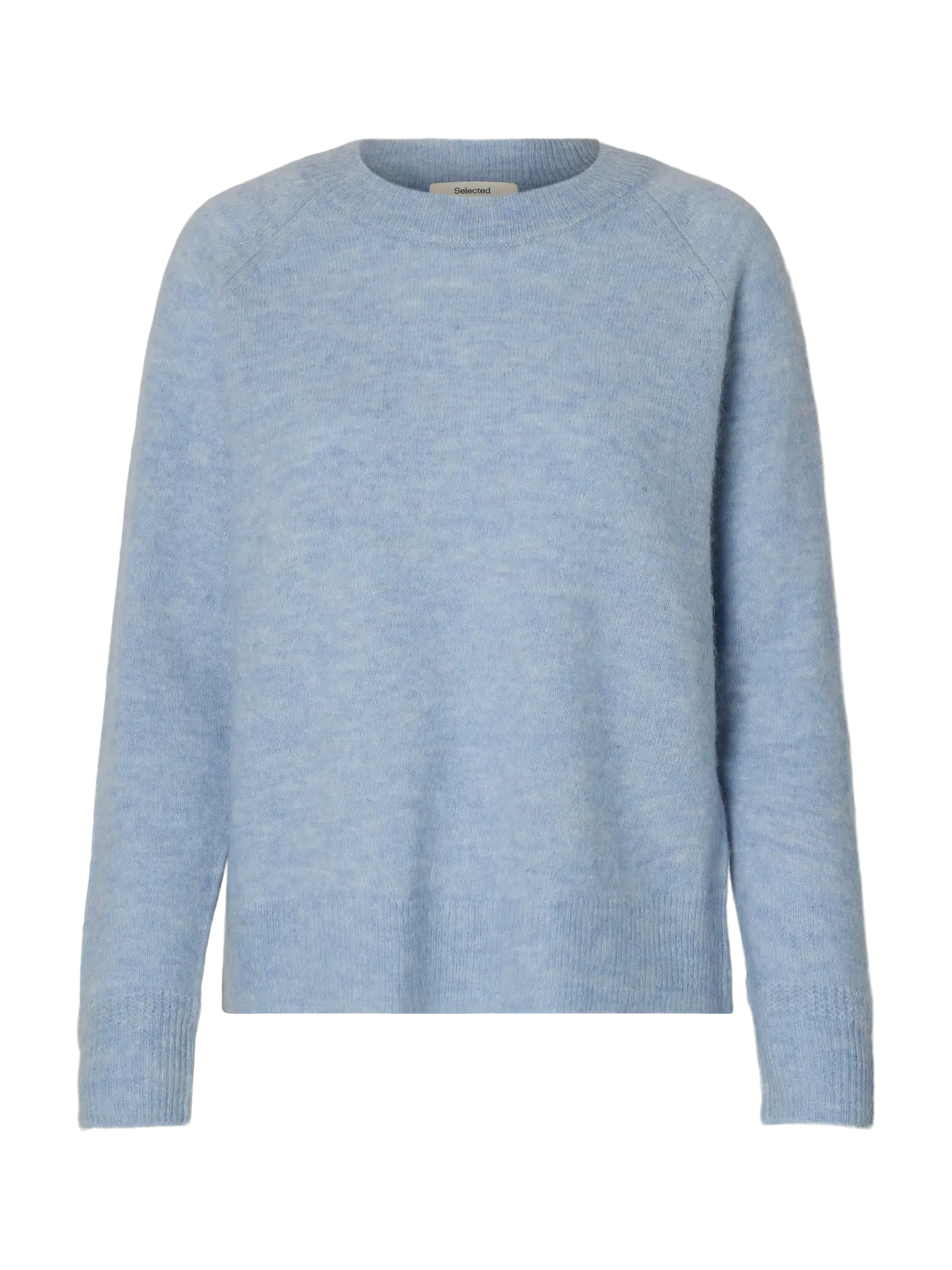 Selected Femme Lulu LS Knit O-Neck - Cashmere Blue Melange
