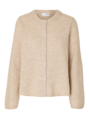 Selected Femme Lulu New LS Knit Cardigan - Birch Melange