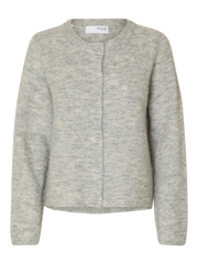 Selected Femme Lulu New LS Knit Cardigan - Light Grey Melange