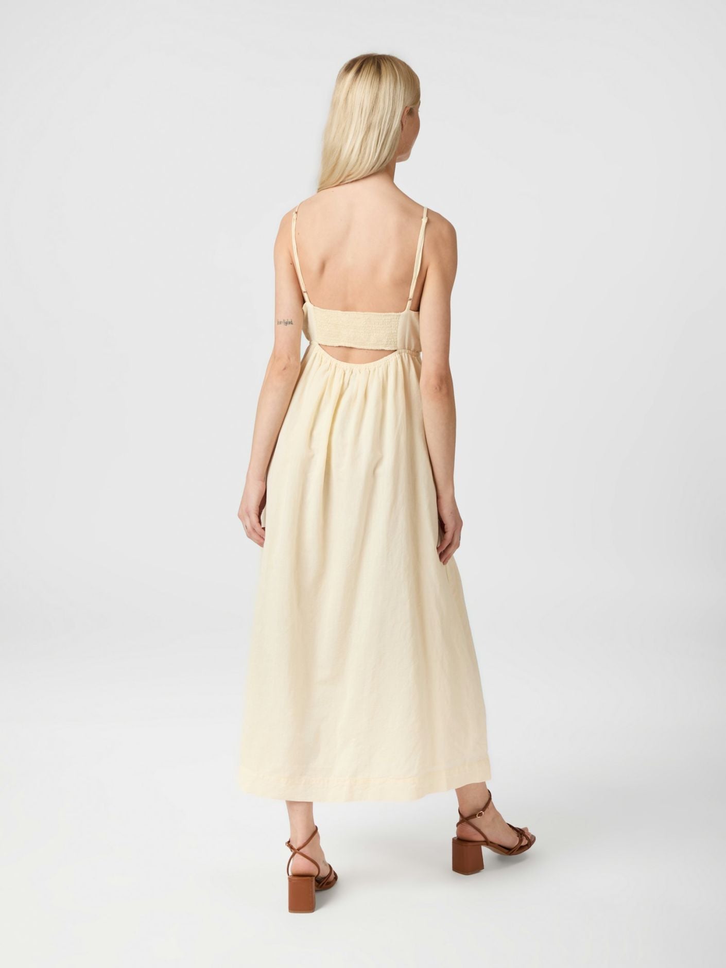 Neo Noir Savani Long Linen Dress - Light Yellow