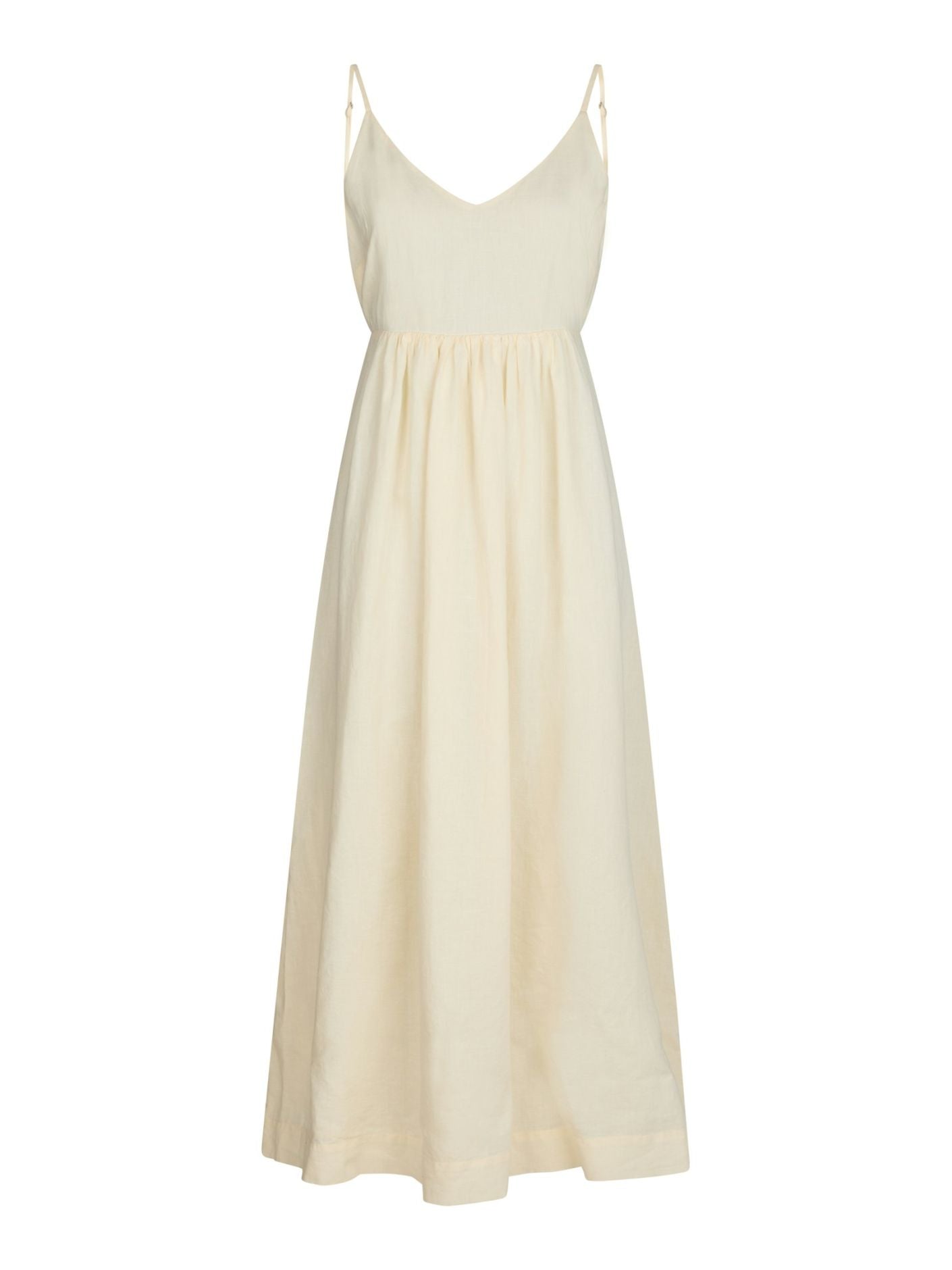 Neo Noir Savani Long Linen Dress - Light Yellow