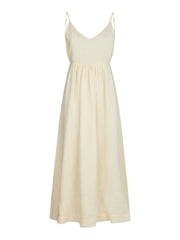 Neo Noir Savani Long Linen Dress - Light Yellow