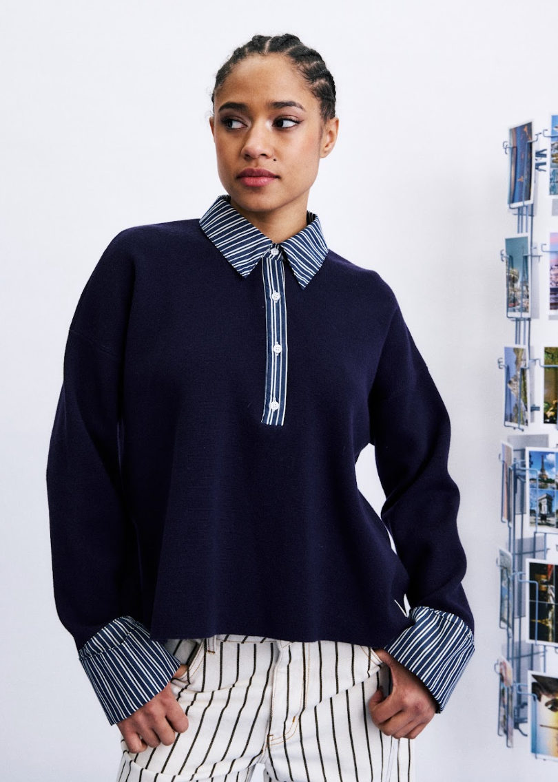 Frnch Paju Pull - Bleu Nuit
