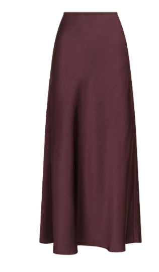 Neo Noir - Vicky Heavy Sateen Skirt - Burgundy