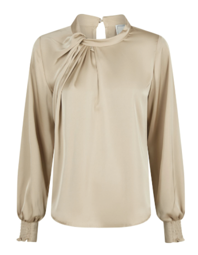 Neo Noir - Fairy Drapy Satin Blouse - Champagne