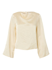 Selected Femme Selene Draped Neckline Top - Birch