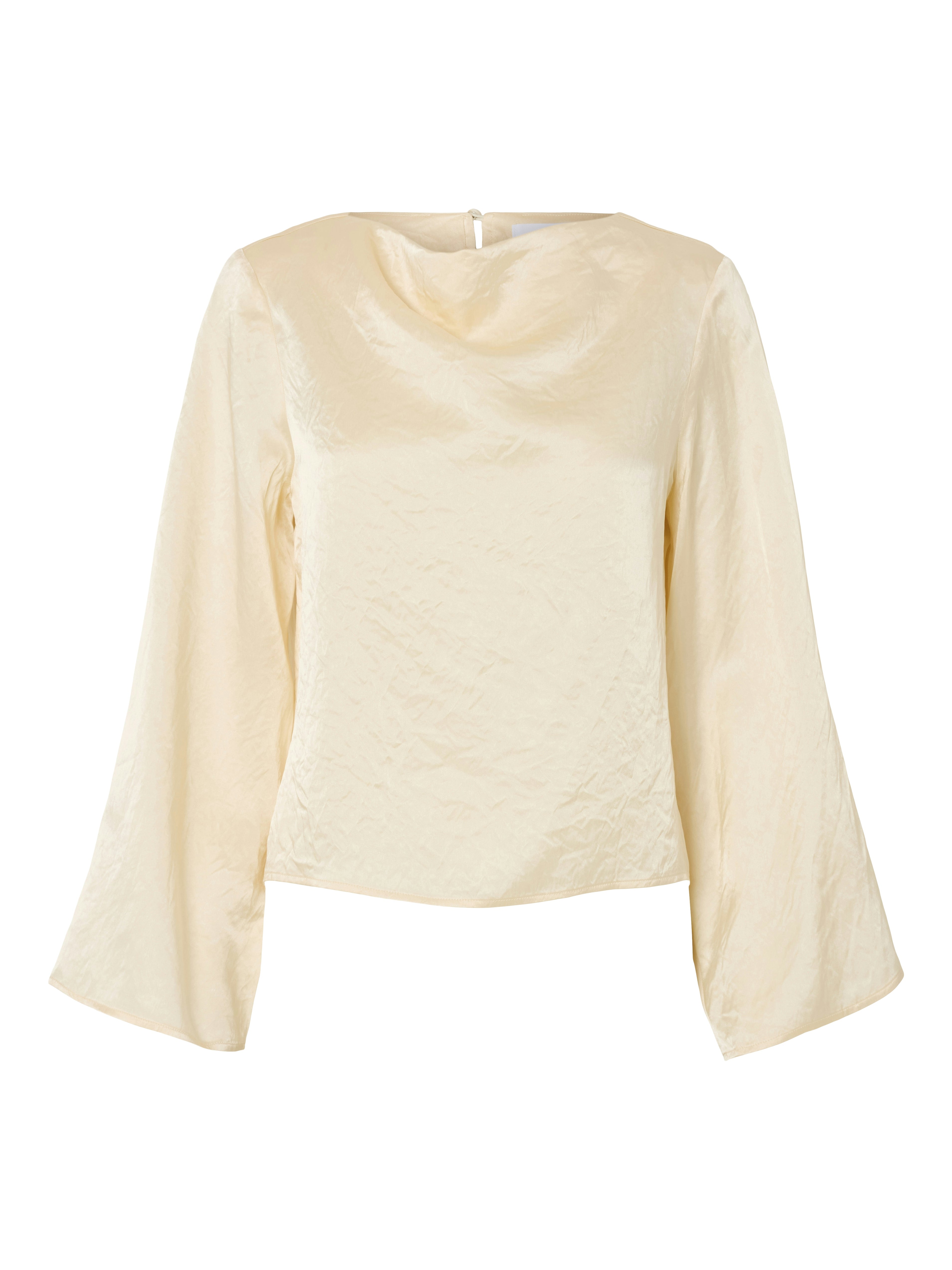 Selected Femme Selene Draped Neckline Top - Birch