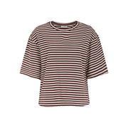 Tooday Clip Striped T-Shirt - Bordeaux/White Stripe